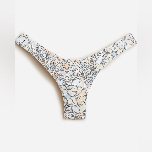 J crew Active curved-waist cheeky bikini bottom in kaleidoscope print - Picture 1 of 1